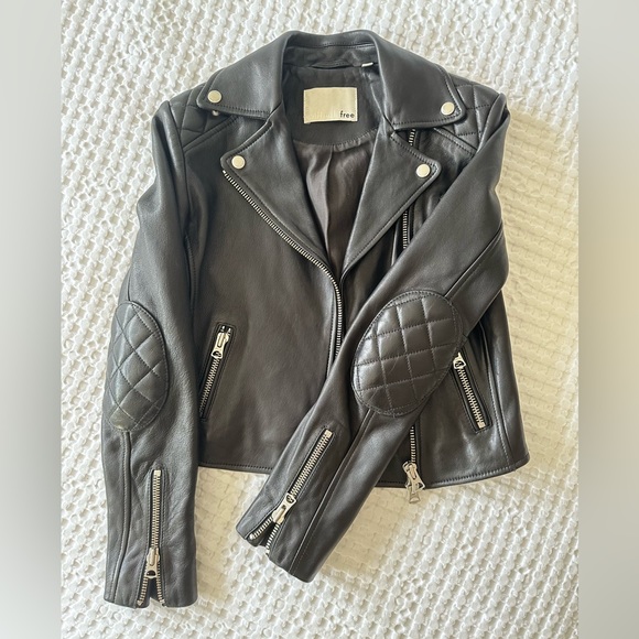 Wilfred Free Biker Real Leather Jacket Size XXS - Picture 5 of 11